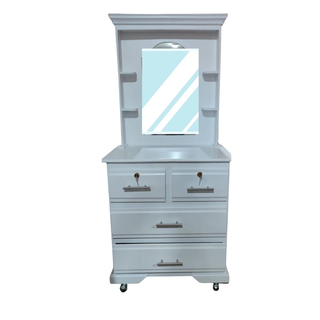 NOLASCO 4 GAVETAS CON  ESPEJO BLANCO